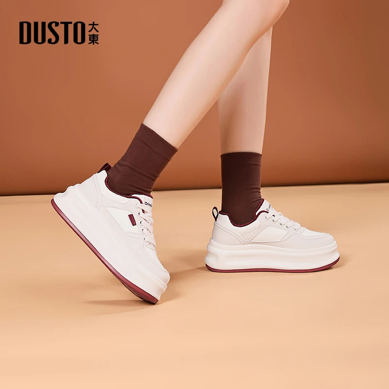 大东女鞋2025冬季新款爆款时尚百搭厚底增高休闲鞋加绒运动鞋0719