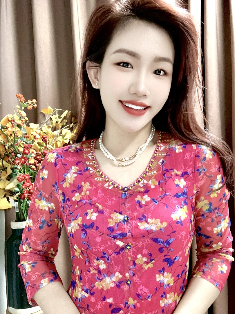 S 1210#优雅气质妈妈装连衣裙