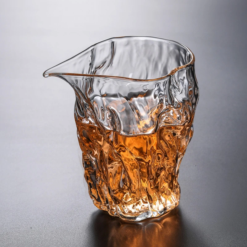 日式耐热玻璃公道杯加厚垂纹茶海日式分茶器大号公杯功夫茶器高档