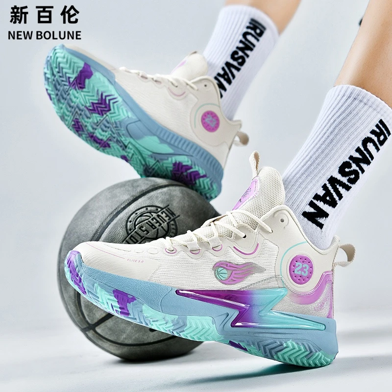 NEW BOLUNE新百伦夏季透气百搭学生网面减震篮球鞋轻便耐磨跑步鞋