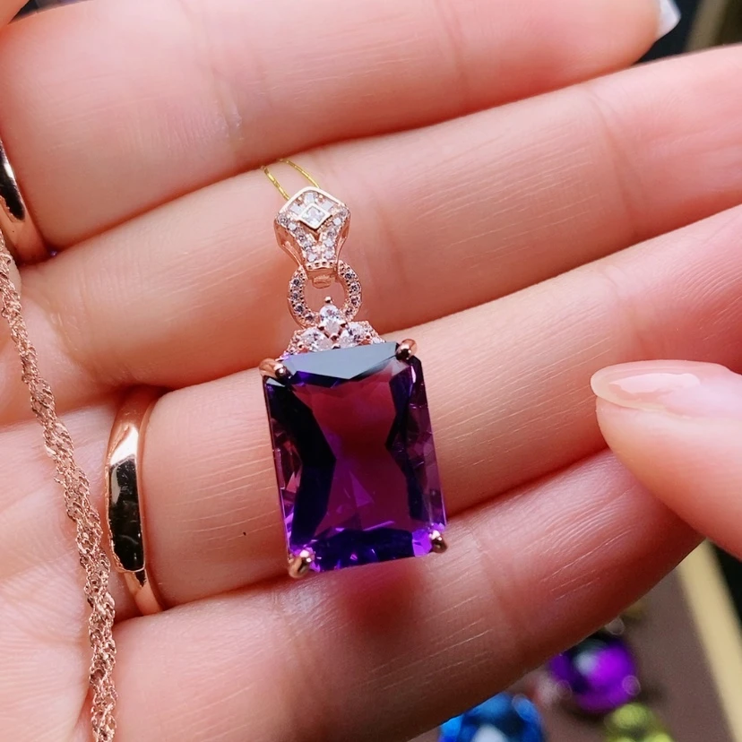 【闪购商品】紫晶吊坠(赠链)银S925镶嵌