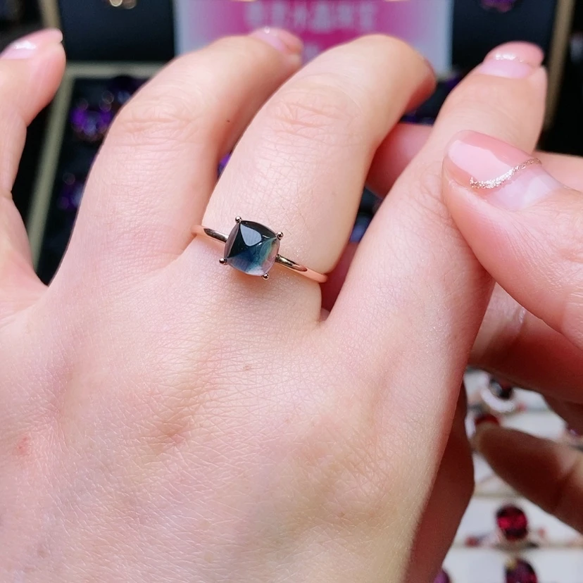 【闪购商品】碧玺戒指银S925镶嵌