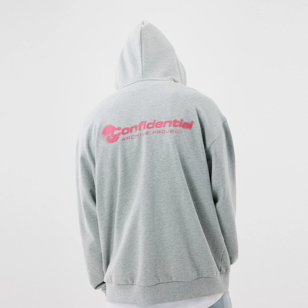 FPA春季舒适连帽宽松棉户外字母加绒印花男士拉链开衫卫衣外套