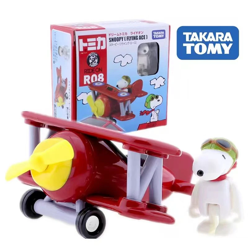 正品TOMY多美卡史努比王牌飞行员卡通款联名车模玩具