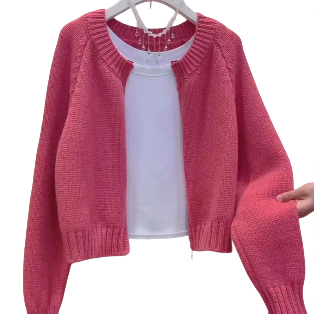 毛衣秋冬日系慵懒奶系复古宽松针织开衫外搭百搭时尚231-240