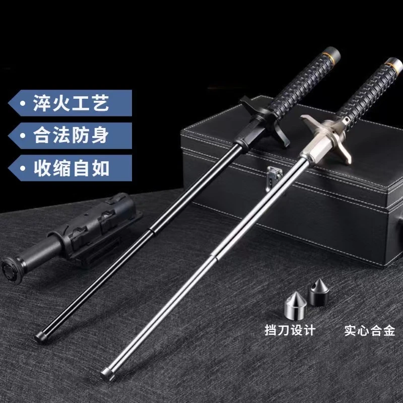 多功能三节棍车载户外防身破窗器可收缩加长甩棍合法武器实心便携