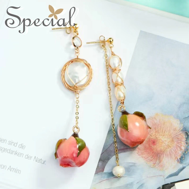 special【宠爱专属】淡水珍珠森系花朵耳饰耳钉耳环 鲜花与珠宝