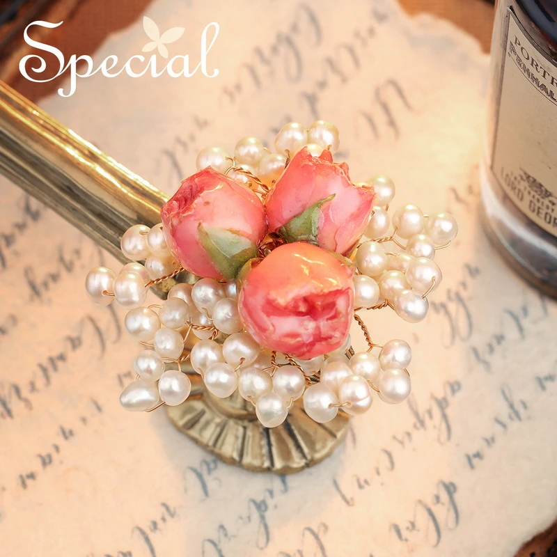 special【宠爱专属】【预售3/16】时尚淡水珍珠玫瑰戒指 玫瑰圆舞曲