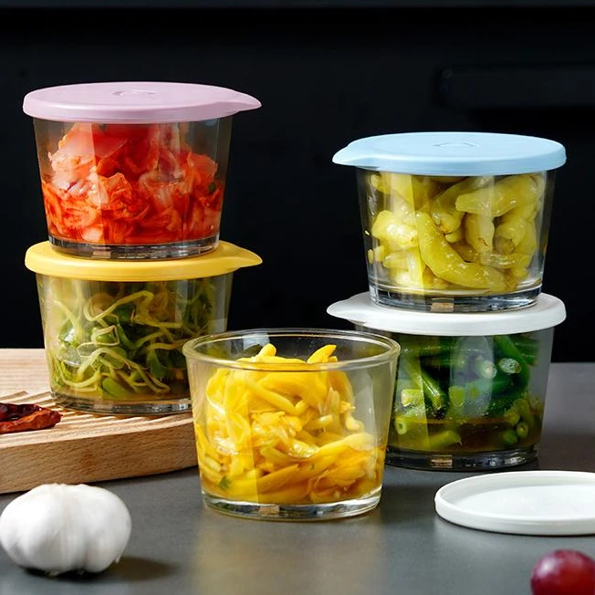 带盖玻璃密封罐易开盖保鲜储物罐迷你冰箱水果奶昔冷藏保鲜盒
