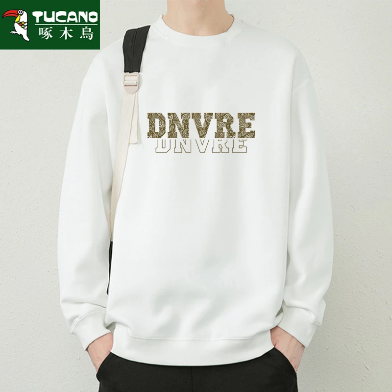 啄木鸟卫衣男生外套休闲高档上衣宽松大码百搭青年春秋冬长袖T恤