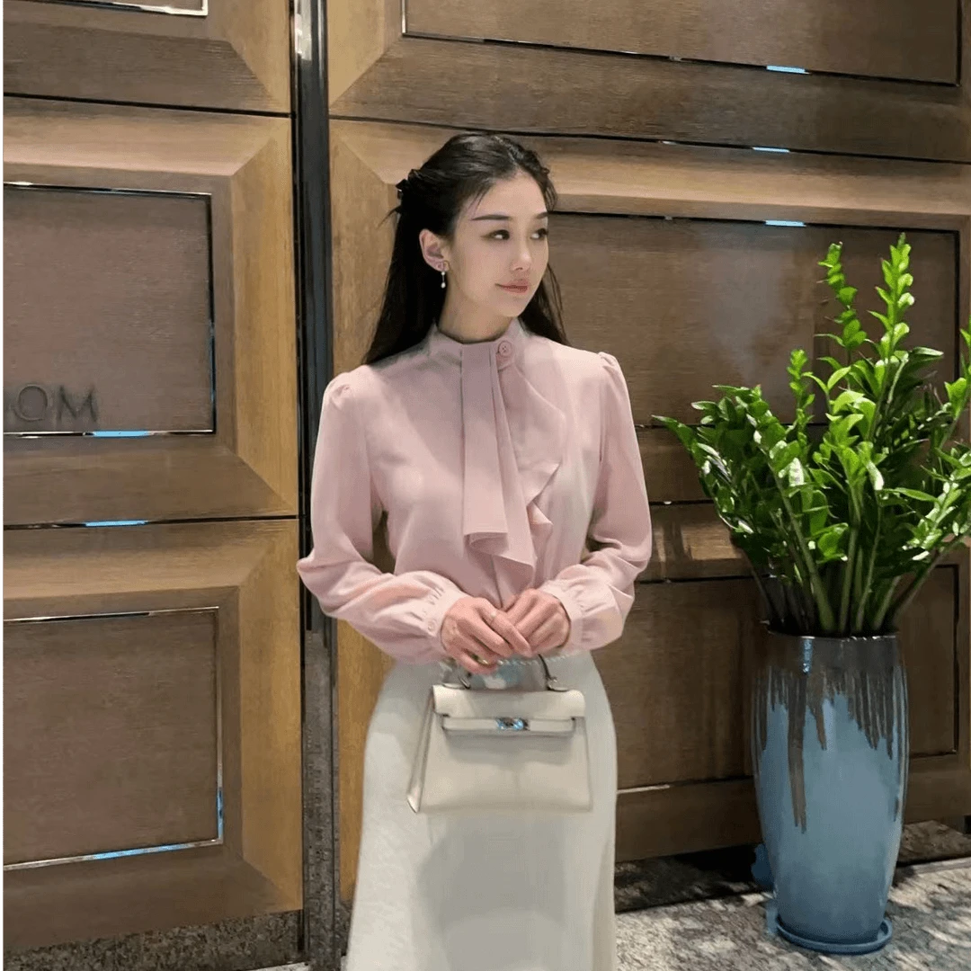 GIRDEAR/哥弟【云兴霞蔚】~立领荷叶边显瘦小众设计感衬衫~1300744