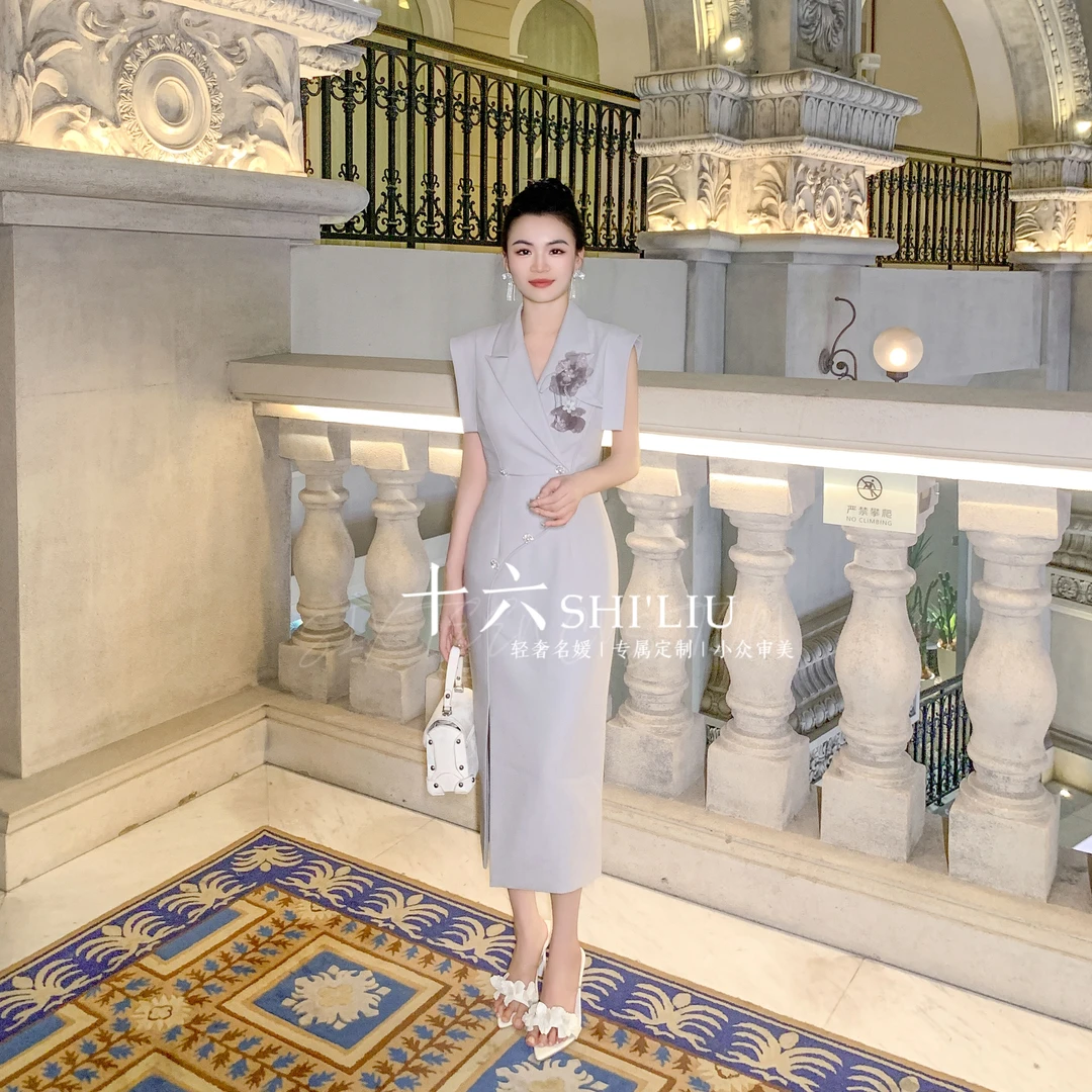 【十六原创】繁华牡丹·法式名媛轻奢气质原创设计款女装连衣裙50897