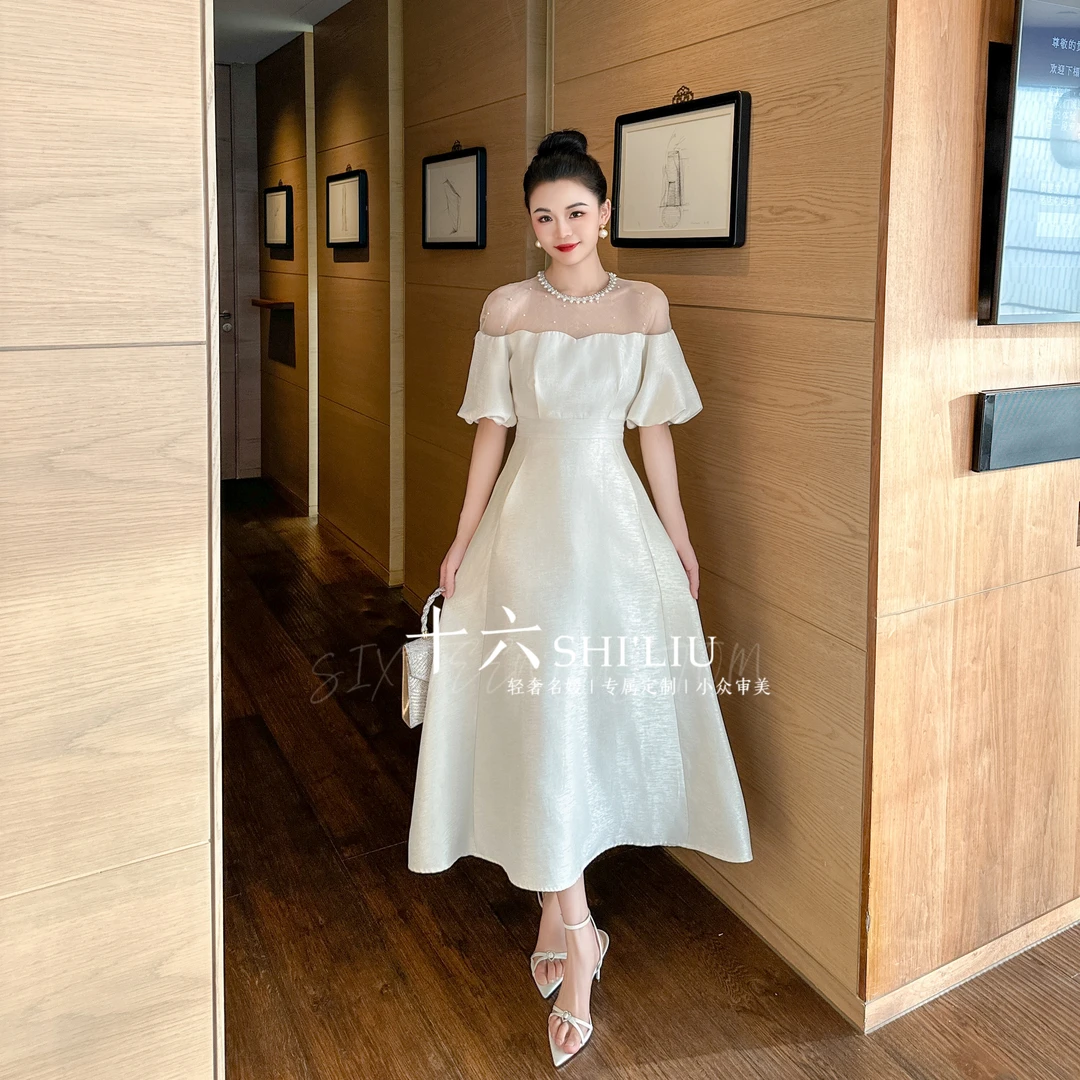 【十六原创】小露香肩·百搭修身新款时尚女装连衣裙21348