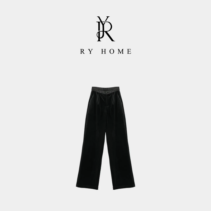 【容雨RYHOME】“冰岛”醋酸哑光丝绒休闲裤K2096