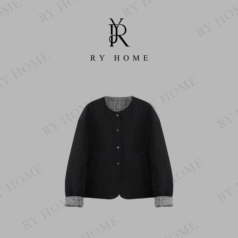 【容雨RYHOME】两面穿圆领设计grandma风短款外套243W1921