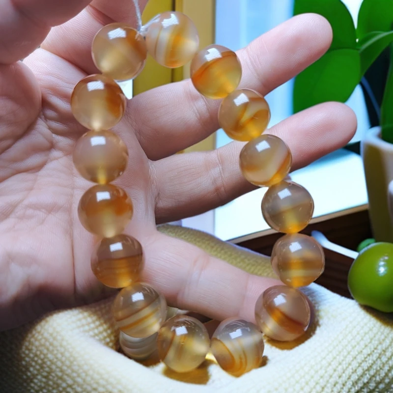 北红玛瑙一线手串，单珠14毫米，产自九公里时尚大颗经典