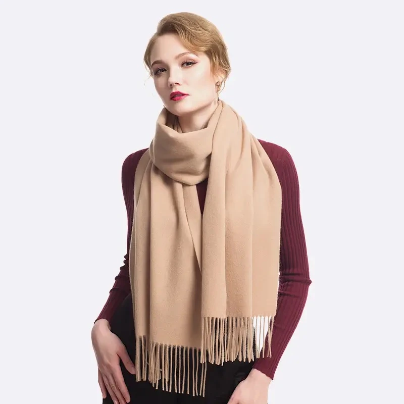 甄选精纺面料纯色气质时尚百搭简约保暖围巾