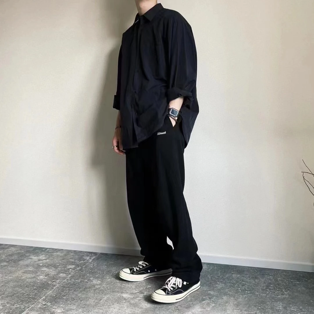 jjjjound 宽松直筒男款秋冬长裤卫裤神裤 白抽绳直筒宽松剪裁