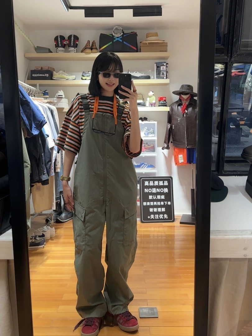 面料防水快干透气 技能户外工装男女同款背带裤  时尚百搭宽松