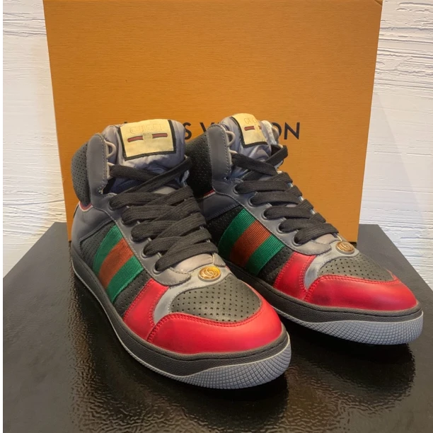 全新未使用 GUCCI/古驰 红黑高帮脏脏鞋 41码 全新未使用