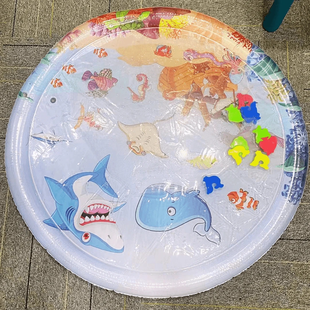 充气拍拍水垫海洋生物游泳圈爬爬垫坐垫款式颜色随机介意勿拍