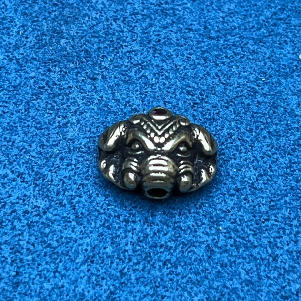 铜仿水晶吊坠 黄铜做旧款象神背云配饰饰品镶嵌尺寸参考详情图片