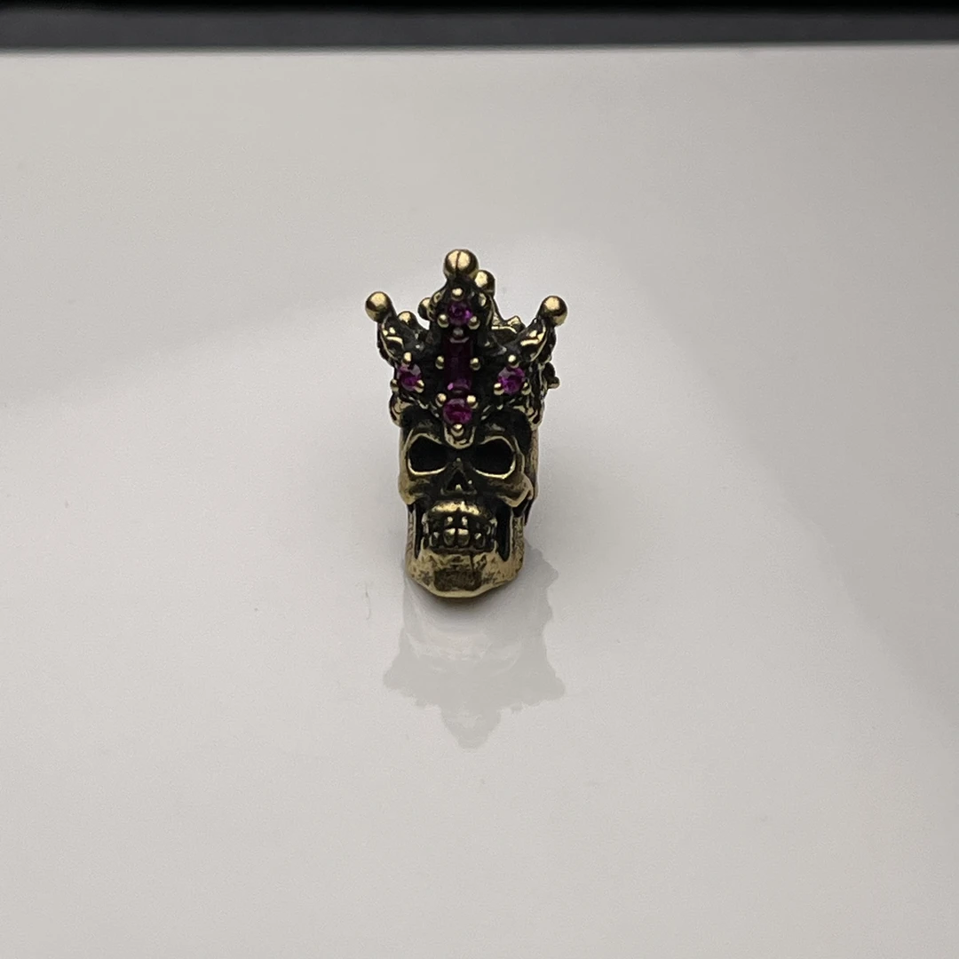 铜玻璃吊坠 皇冠骷髅尺寸11mm*11.7mm复古气质镶嵌个性经典