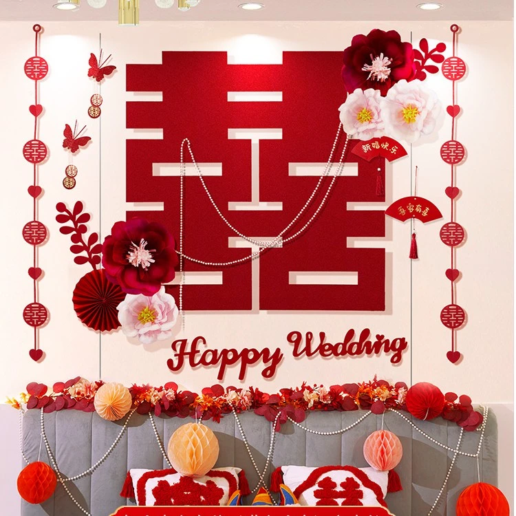 聚缘诚博花装饰全套结婚订婚宴婚房布置婚礼套装浪漫颜值女方布