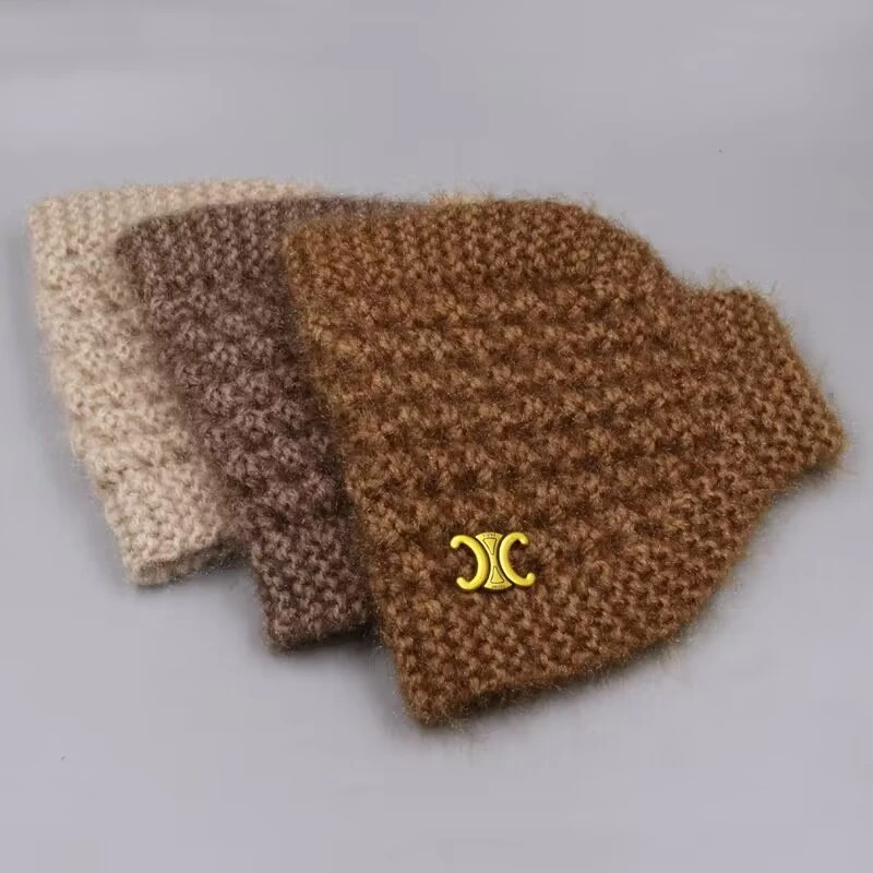 秋冬毛线编织针织镂空保暖护耳遮白发宽边发带成人发箍毛绒头箍