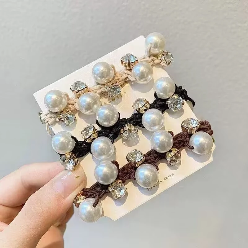 优雅珍珠头绳简约发圈马尾发绳韩国网皮筋气质头发圈扎发饰头饰