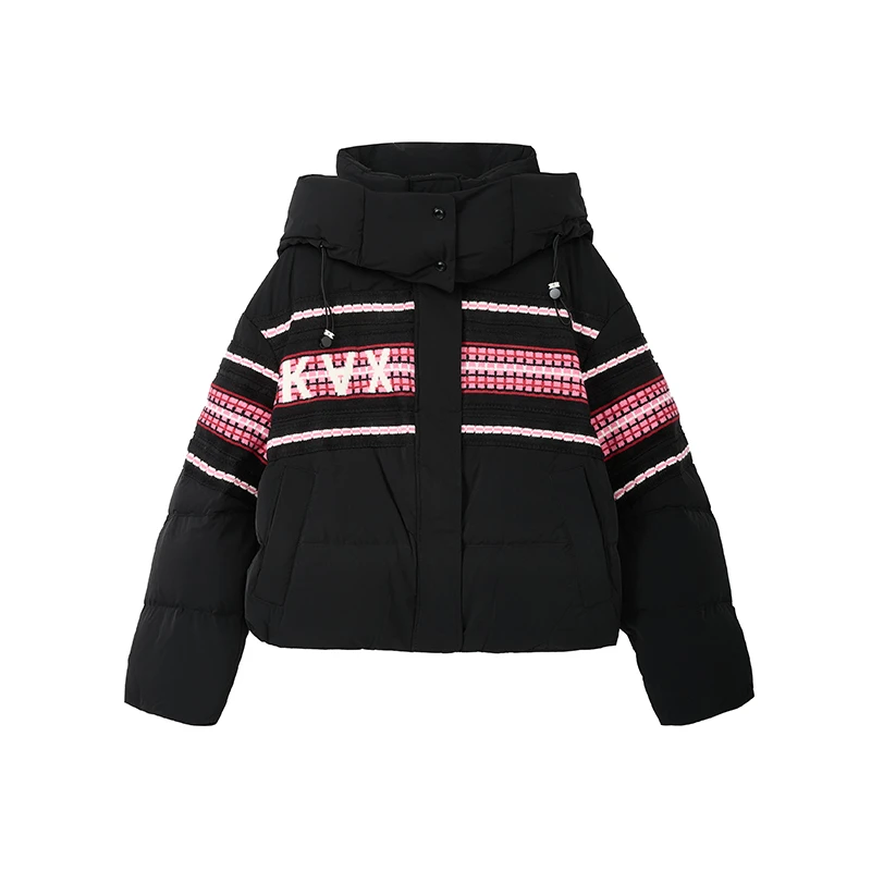 【小余专属】气质风格撞色拼接羽绒服保暖加厚短外套X10BYS8652