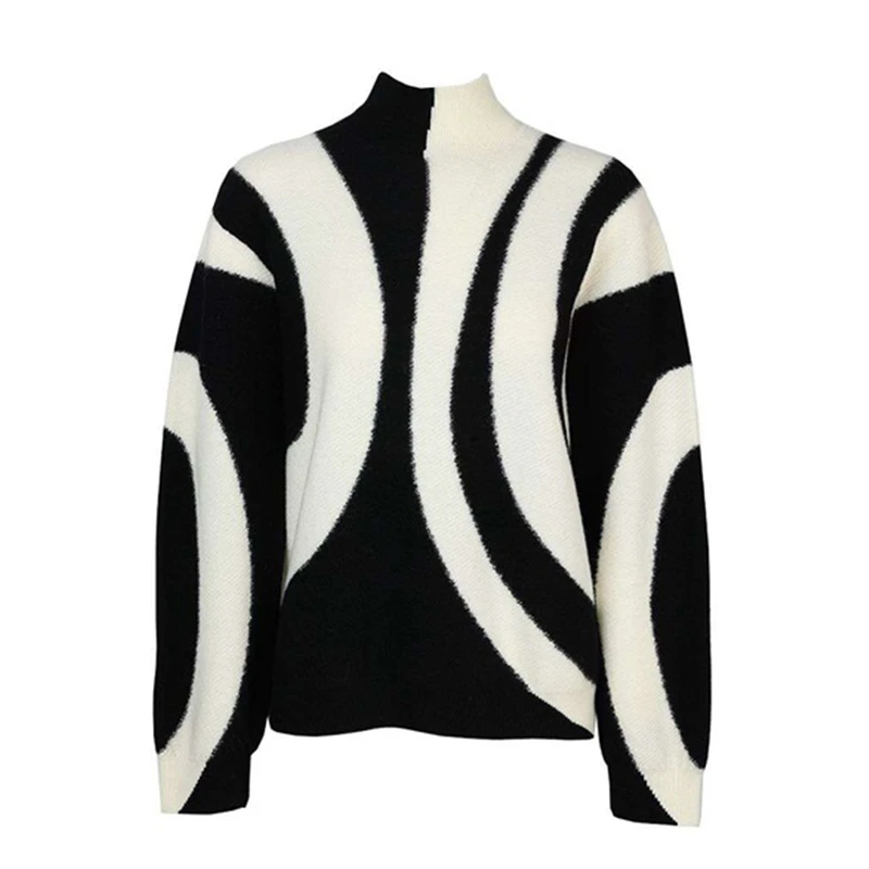 【小余专属】异形提花撞色针织衫时尚X09BZS8581