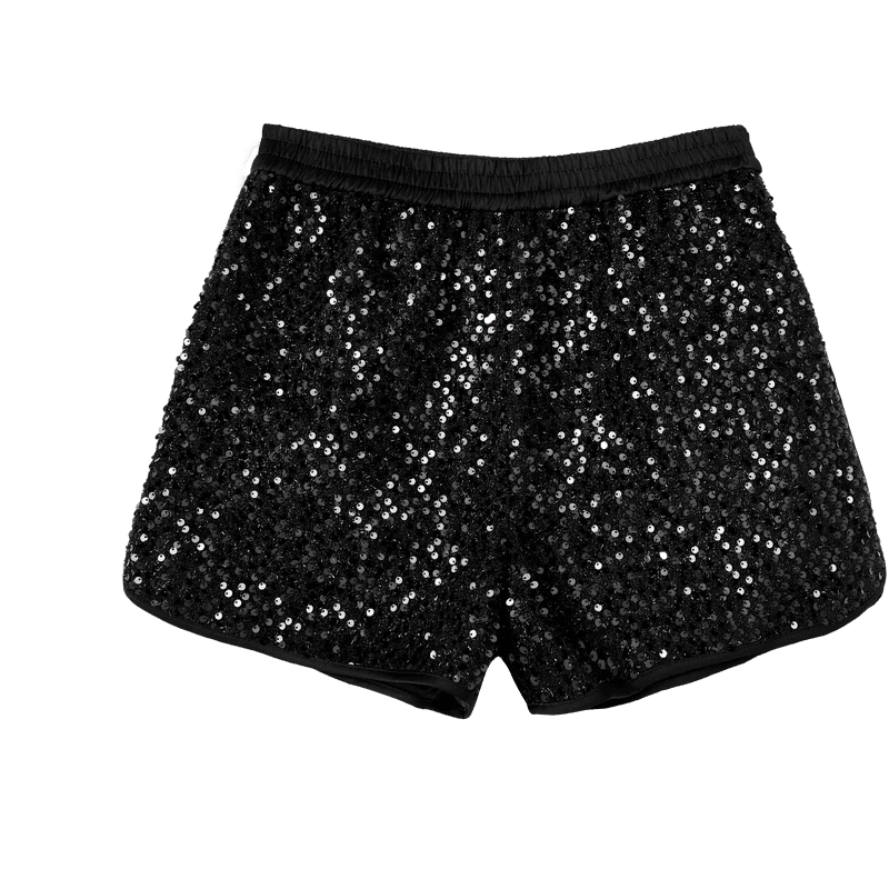 【籽言专属】高腰气质小亮片时髦欧洲站潮爆显瘦短裤X09AKS8082
