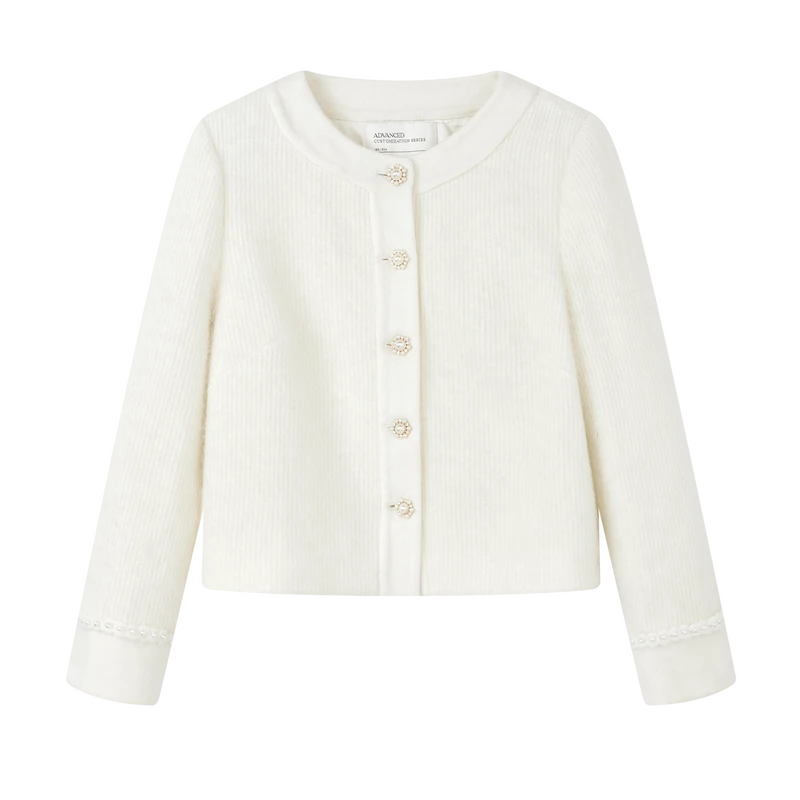 【小余专属】轻奢针织衫外套小香风碎钻珍珠扣上衣X09ADS8678