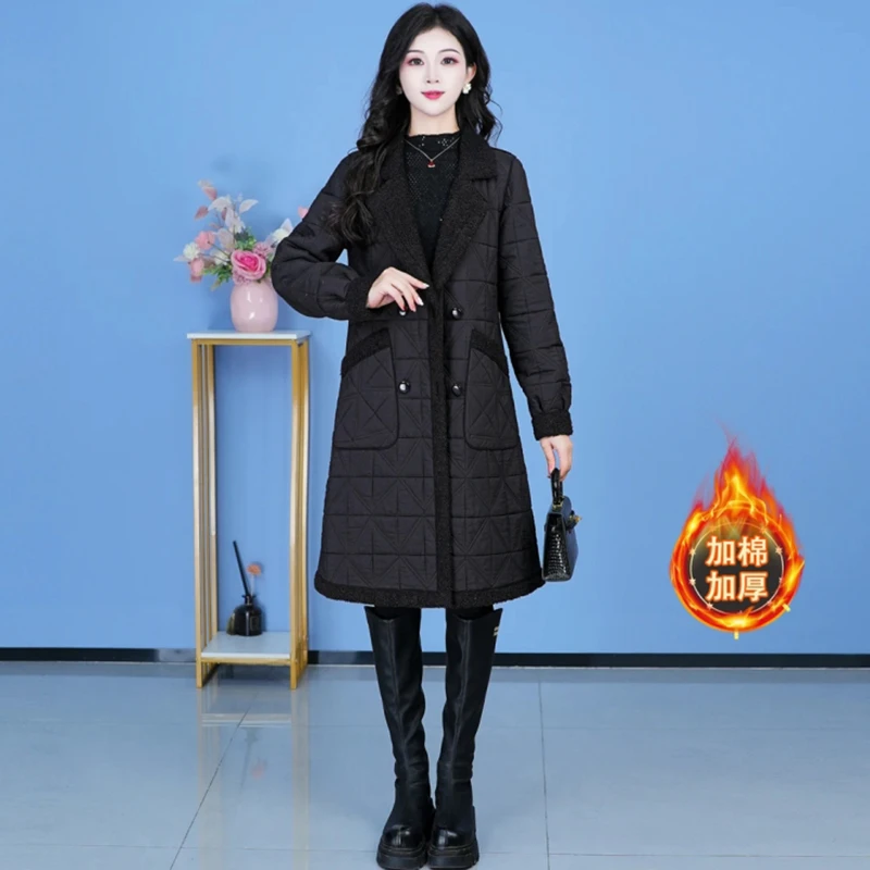 2024年秋冬季新款气质女装时尚简约休闲保暖棉衣大码气质洋气时尚