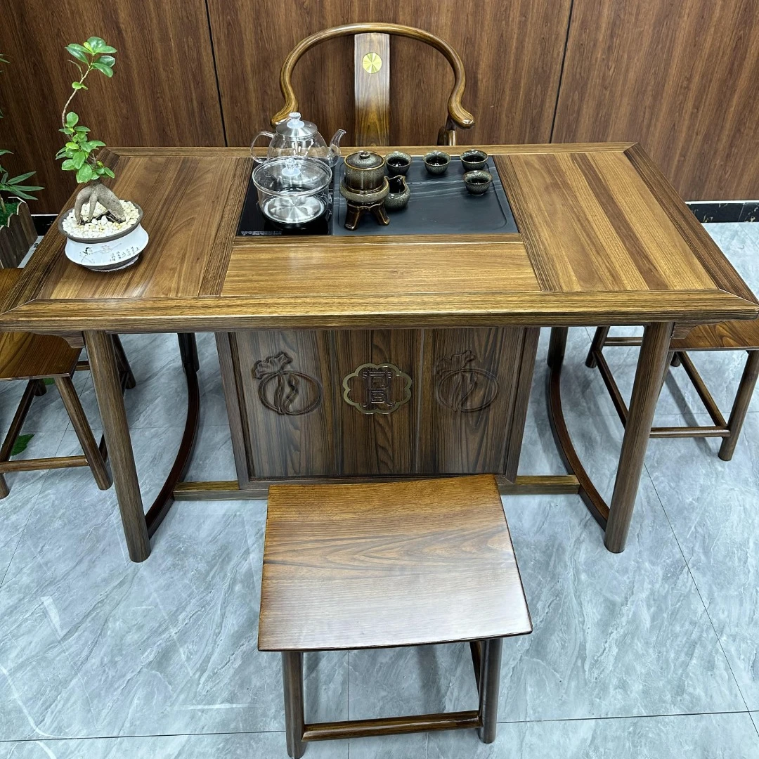 实木茶桌椅组合新中式茶台全自动茶几茶具套装一体家用禅意泡茶台