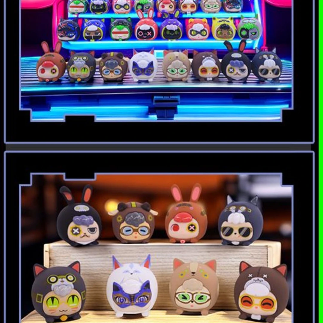 【拆盒】【大鱼吃小鱼】萌宠小团团赛博朋克风盲袋萌粒摆件