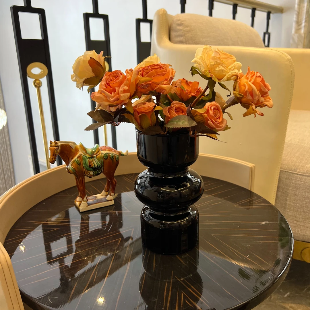 高级感逼真玫瑰花仿真花装饰客厅假花室内仿真花摆件高档客厅摆件