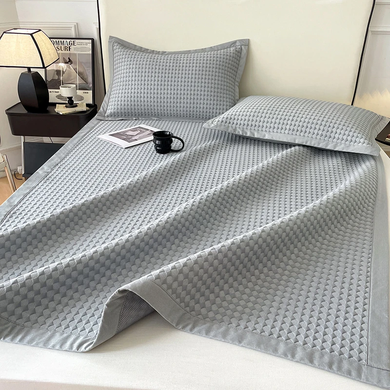 水星家纺适用凉豆豆冰丝泡泡凉席三件套轻奢高端款空调席子可水洗