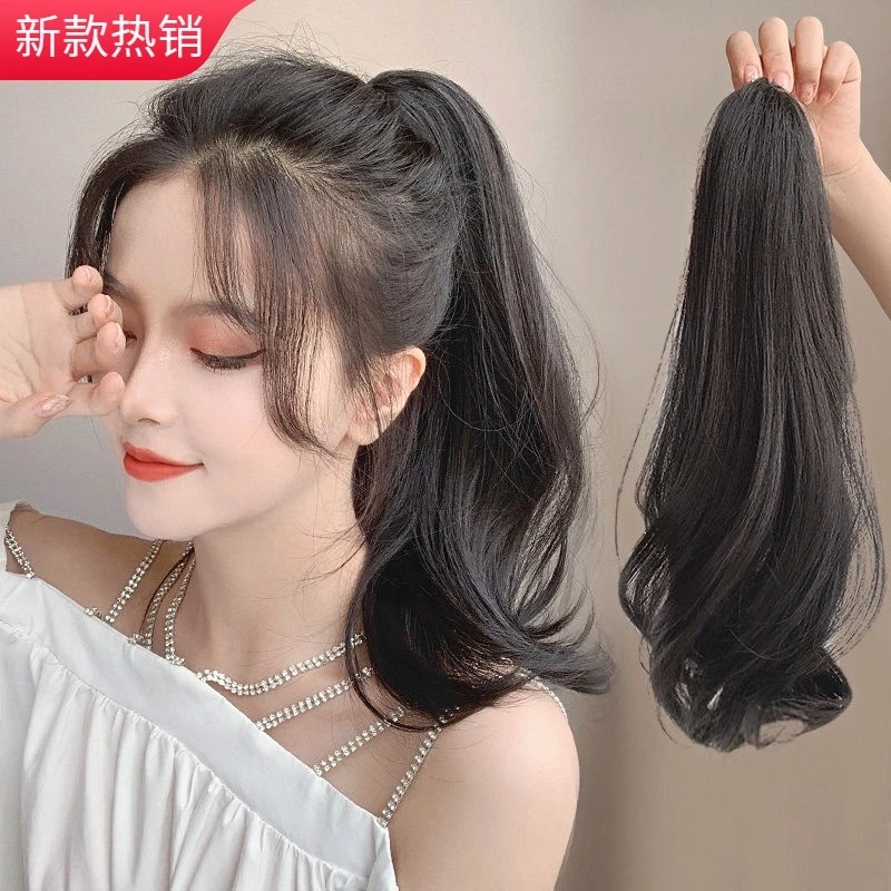 抓夹高马尾微卷女梨花卷发自然短款高马尾仿真发辫子短发尾马尾辫