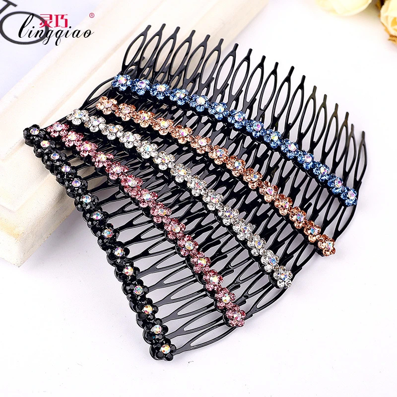 铁合金发饰 碎发夹铁质发梳水钻插梳刘海发夹成人发卡发夹顶夹