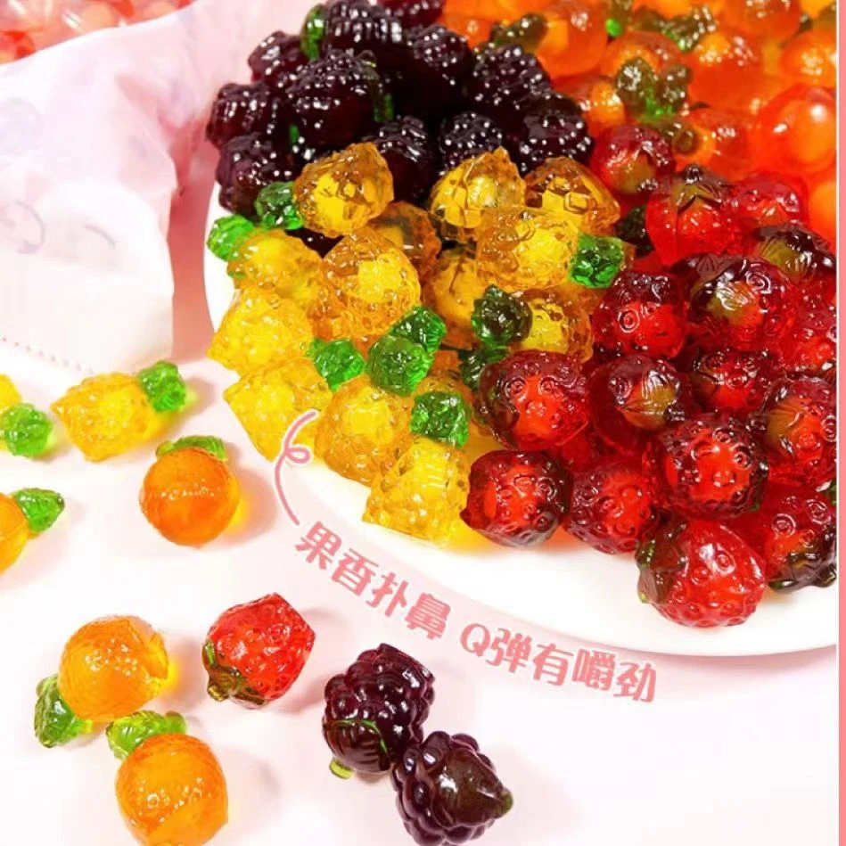 棒棒糖乳酸橡皮糖香浓制作果汁软糖4D立体夹心混装多口味糖果零食