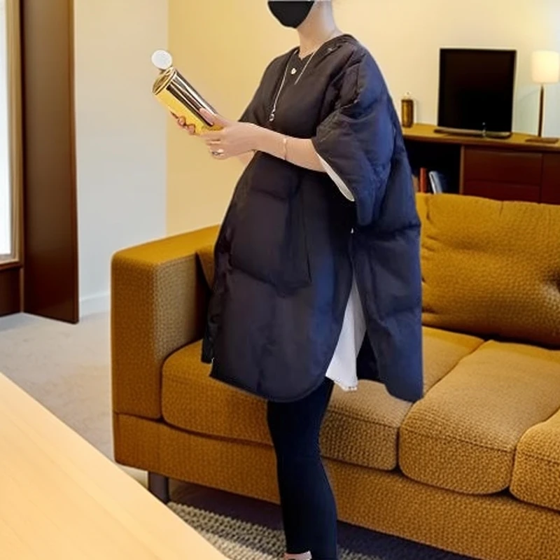 欧洲站90白鸭绒羽绒服女冬季新款宽松显瘦减龄保暖外套马甲背心