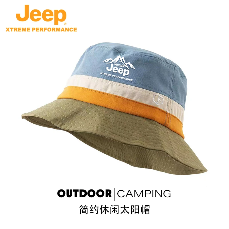 JEEP/吉普户外遮阳帽太阳帽情侣简约休闲帽百搭盆帽韩版秋冬防晒