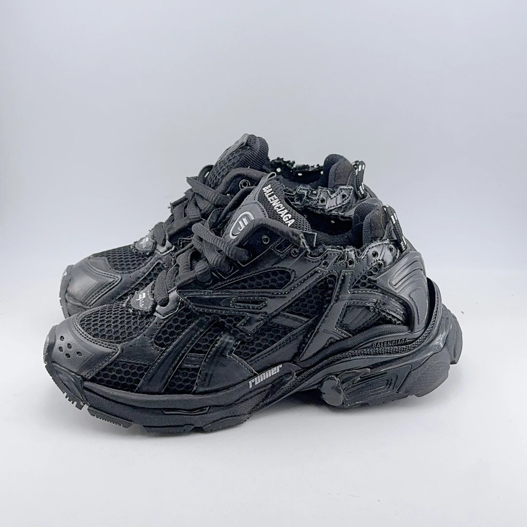 35码/98新/Balenciaga/巴黎世家黑色runner黑武士老爹鞋