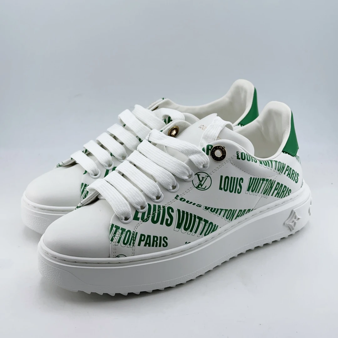 35码/未使用/LV/路易威登 白绿弹幕timeout板鞋/mj03401