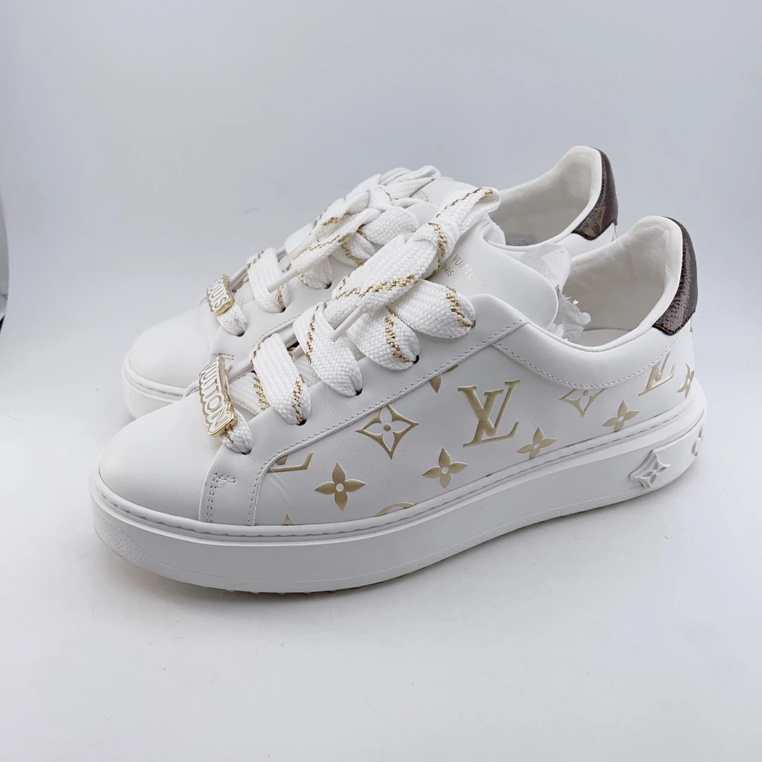 35.5码/98新/lv/路易威登/白金满印timeout厚底板鞋