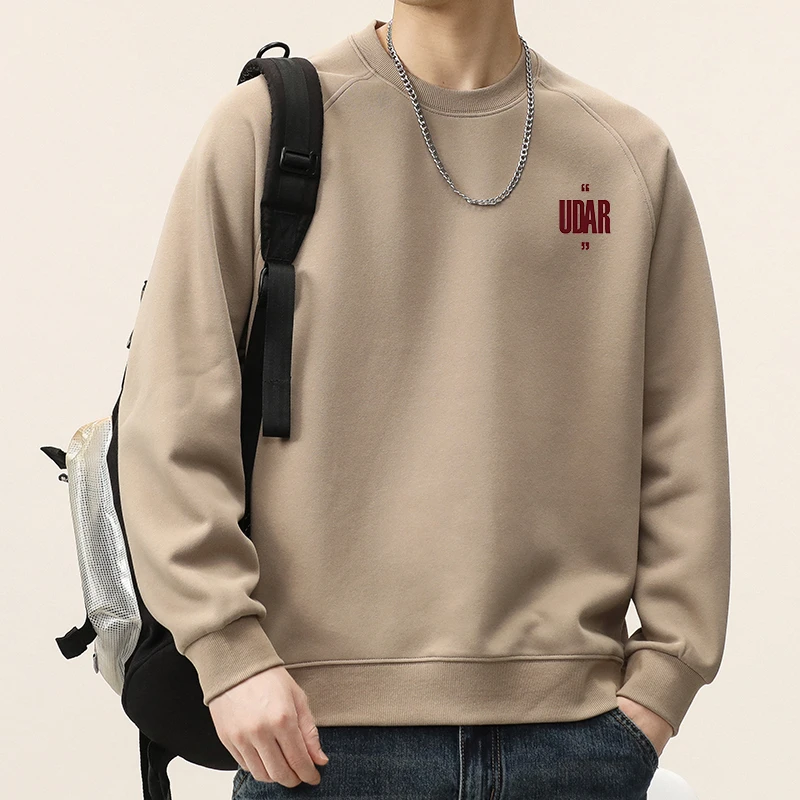 男士圆领卫衣春秋款百搭潮流宽松男款长袖T恤时尚休闲外套上衣服