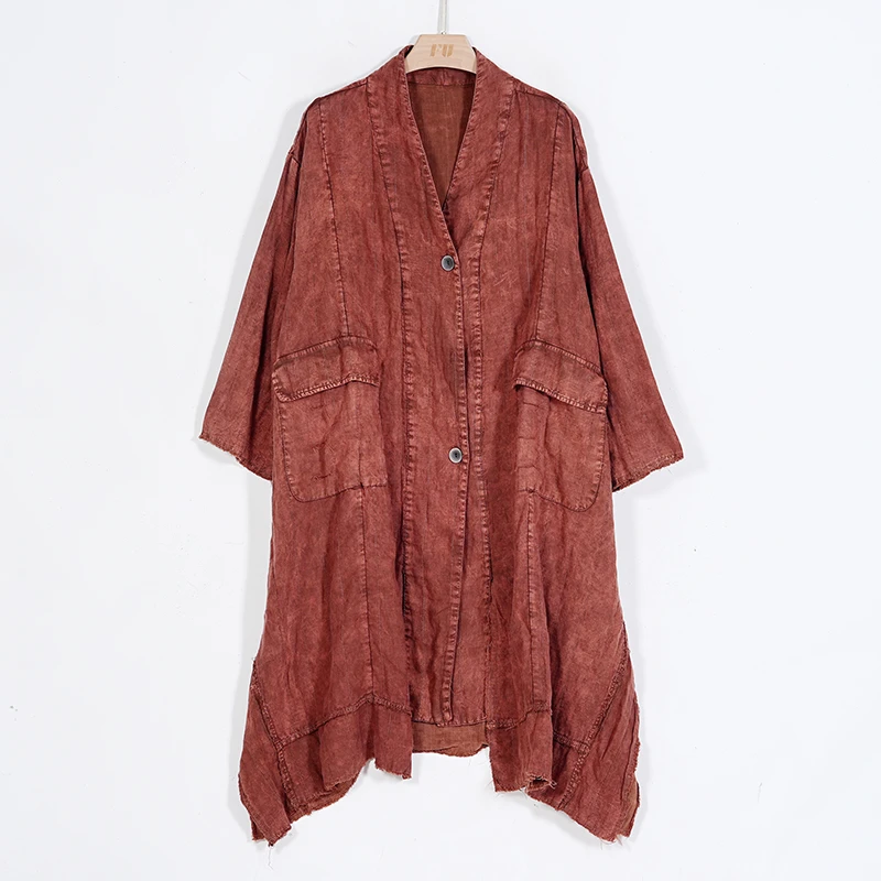 【蓉哥出品】双层亚麻炒色外套8068