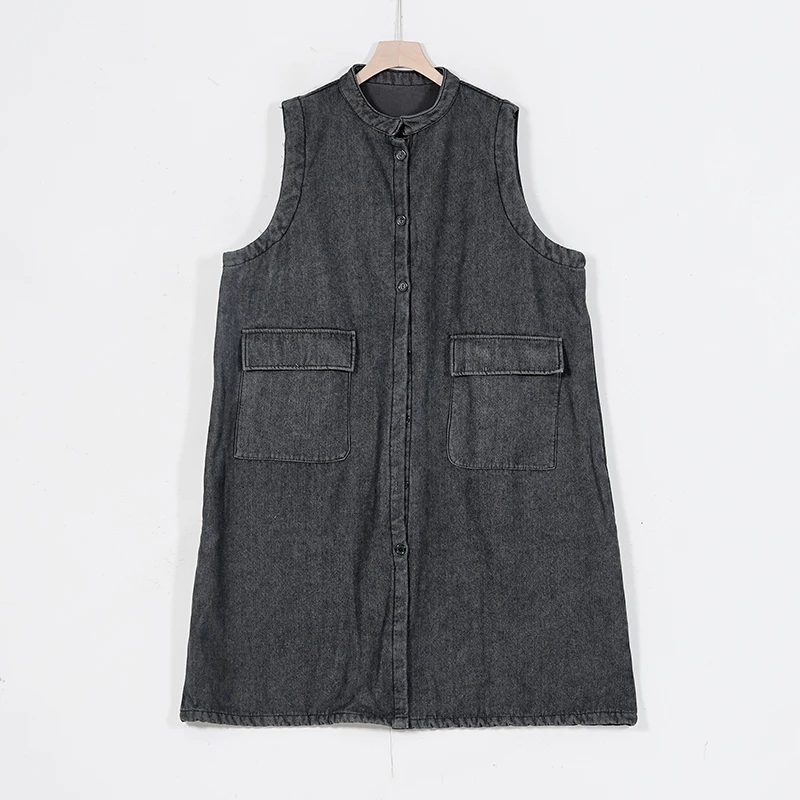 【蓉哥出品】针织炒色加绒长马甲S16